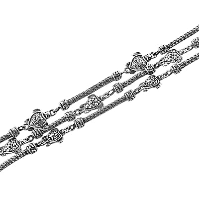 D'Joy Bali Legacy Turtle Bracelet in Sterling Silver (7.25 In) 32.15 Grams