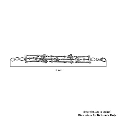 D'Joy Bali Legacy Turtle Bracelet in Sterling Silver (7.25 In) 32.15 Grams