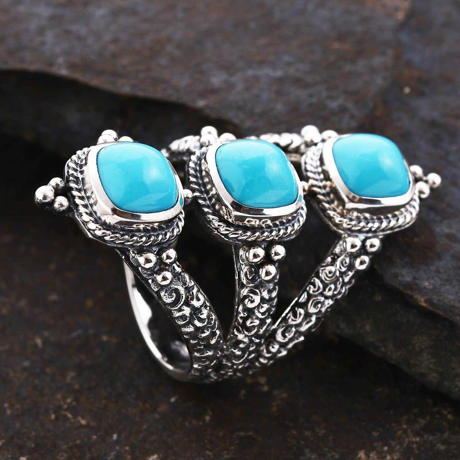 NEW BALI LEGACY AMERICAN NATURAL SLEEPING BEAUTY TURQUOISE sale RING STERLIN SZ 7