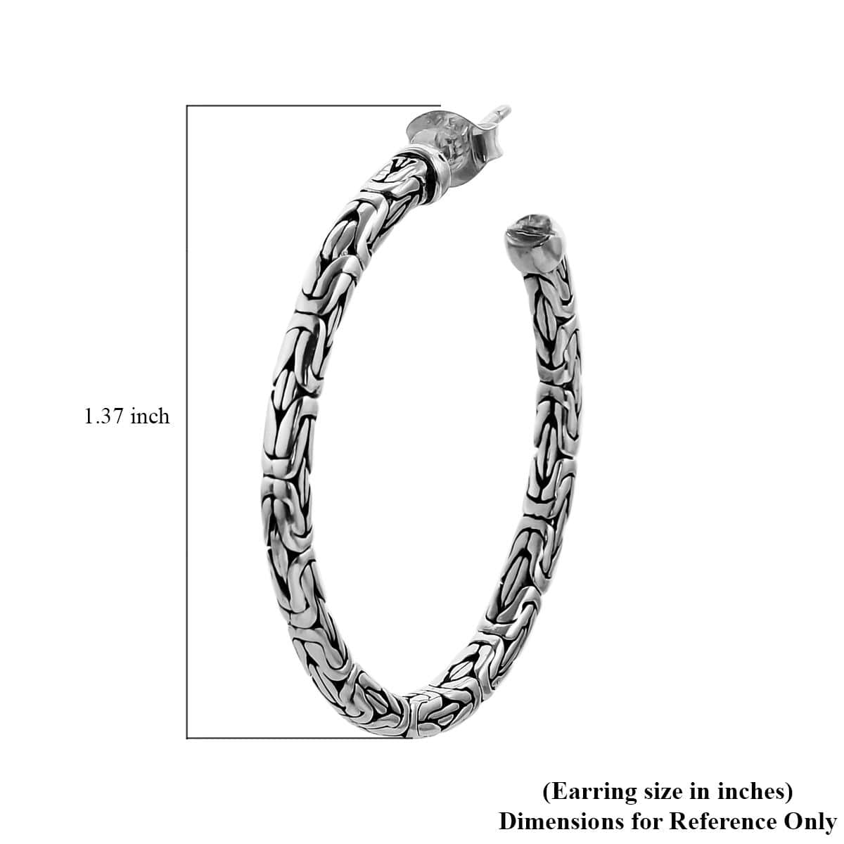 Bali Legacy Sterling Silver Borobudur Hoop Earrings 8.90 Grams image number 4