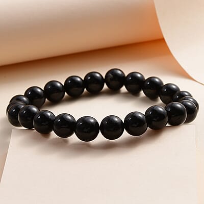 Shungite Beaded Stretch Bracelet 121.00 ctw