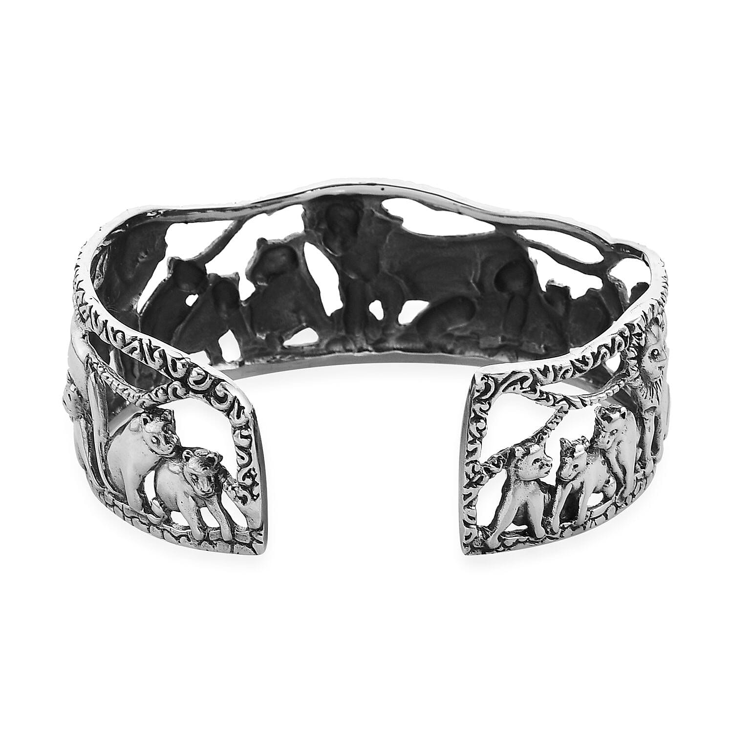 Bali Legacy Sterling Silver Lion's Cuff Bracelet (7.25 In) 30.75 Grams