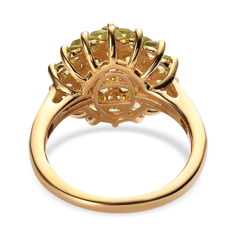 Arizona Peridot Floral Ring in Vermeil Yellow Gold Over Sterling Silver (Size 10.0) 2.35 ctw