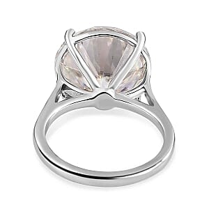 Moissanite 10.06 ctw Ring in Platinum Over Sterling Silver (Size 9)