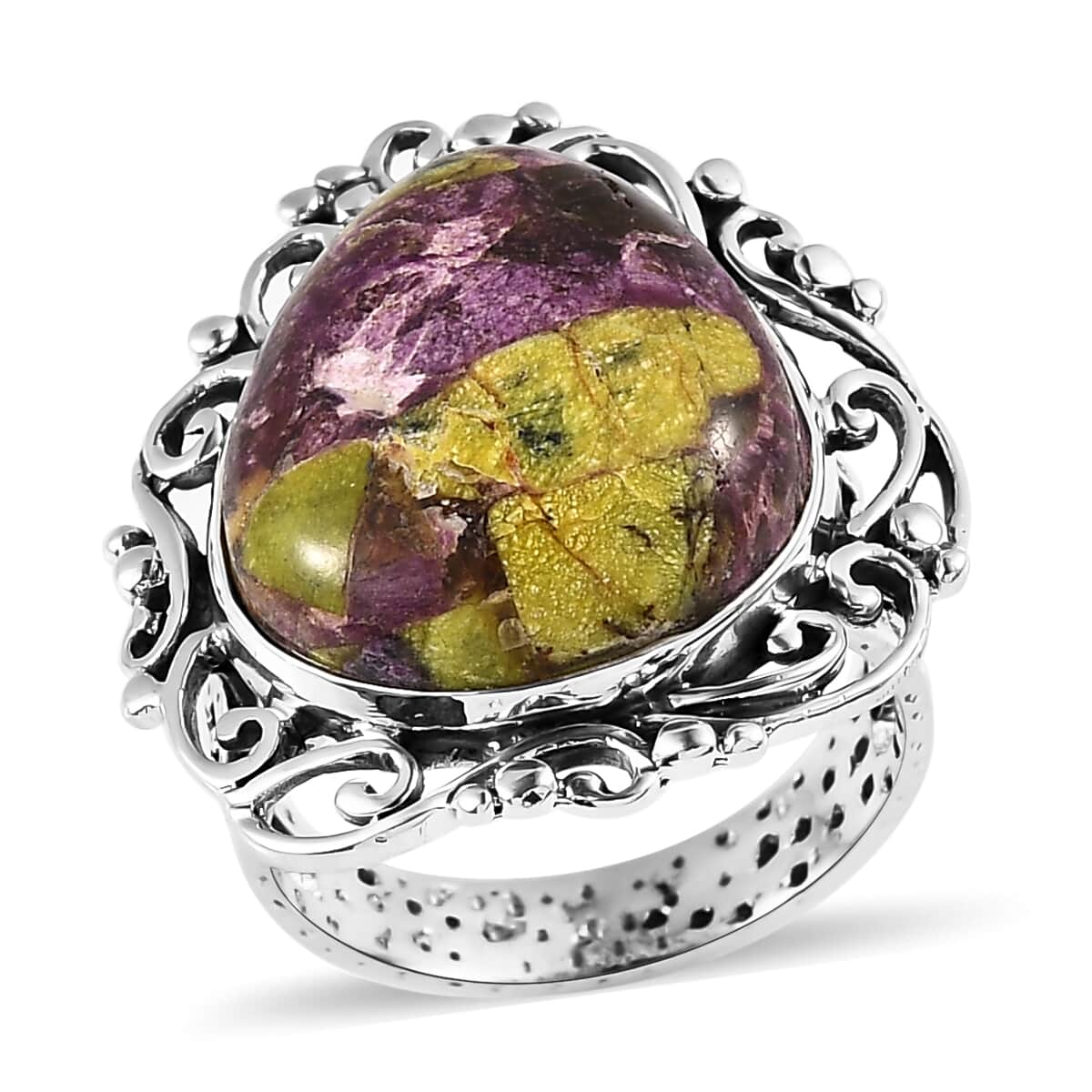 Artisan Crafted Tasmanian Stichtite Solitaire Ring in Sterling Silver 8.75 ctw image number 0