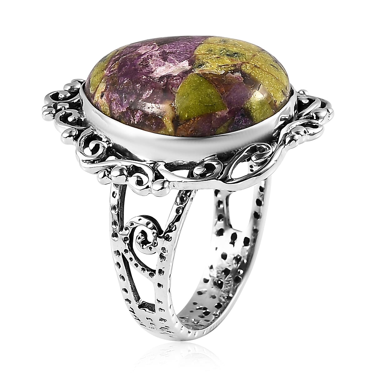 Artisan Crafted Tasmanian Stichtite Solitaire Ring in Sterling Silver (Size 10.0) 8.75 ctw