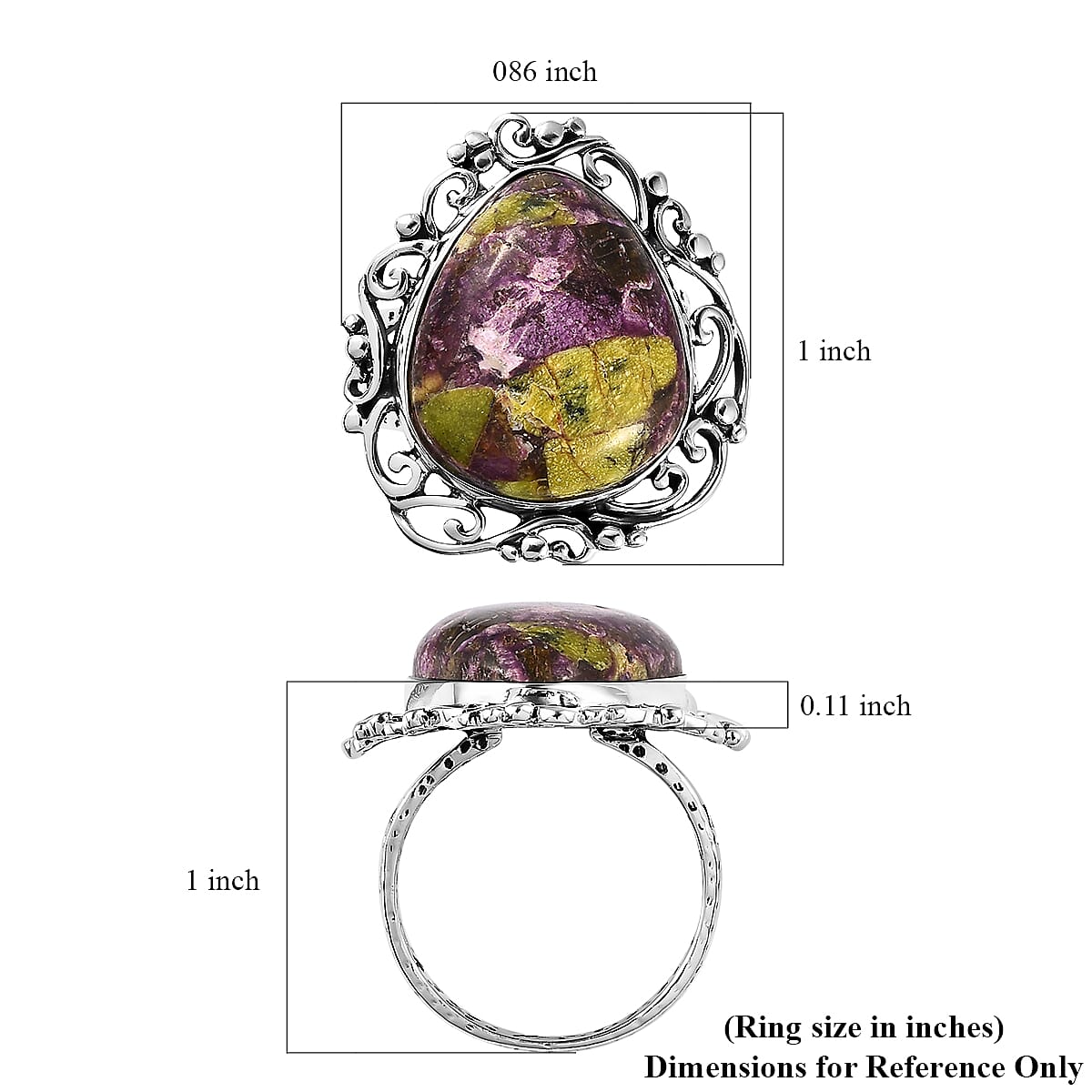 Artisan Crafted Tasmanian Stichtite Solitaire Ring in Sterling Silver (Size 10.0) 8.75 ctw
