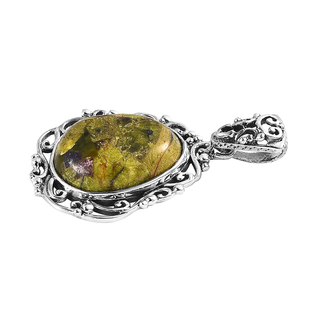 Artisan Crafted Tasmanian Stichtite Pendant in Sterling Silver 8.85 ctw image number 3