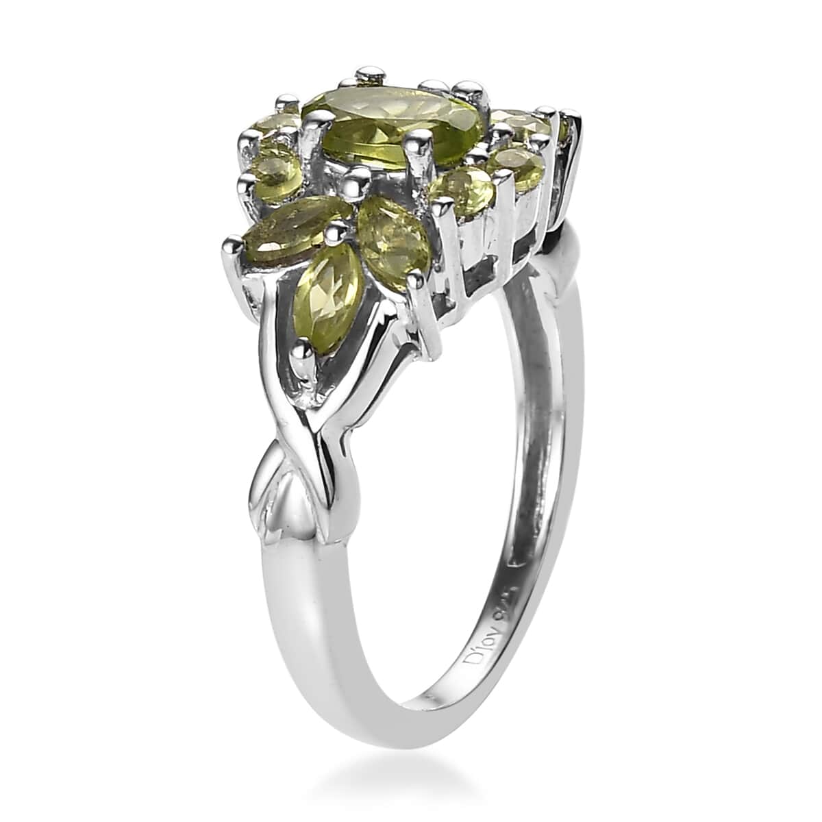 American Natural Arizona Peridot Ring in Platinum Over Sterling Silver 1.25 ctw image number 3