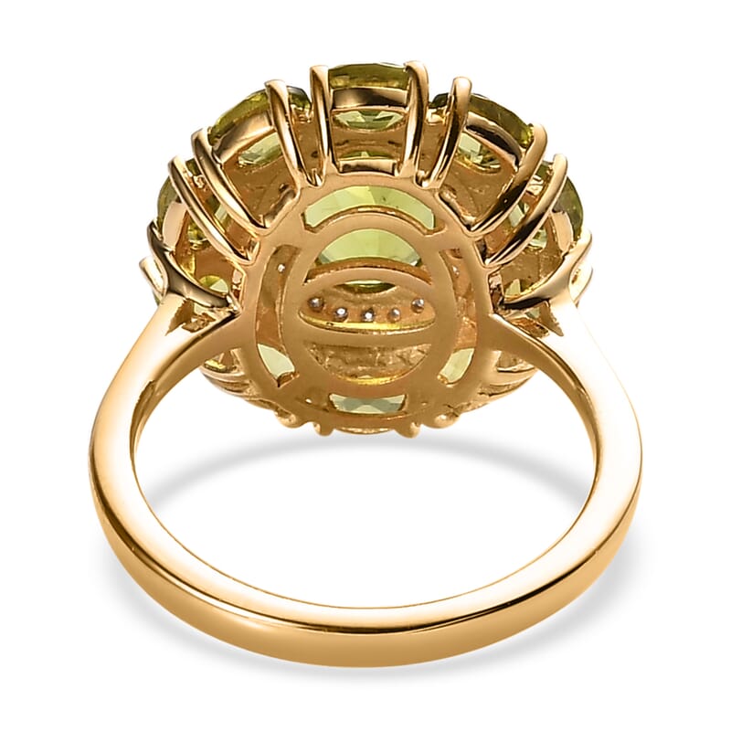 Arizona Peridot and Moissanite Ring in Vermeil Yellow Gold Over Sterling Silver (Size 10.0) 3.35 ctw