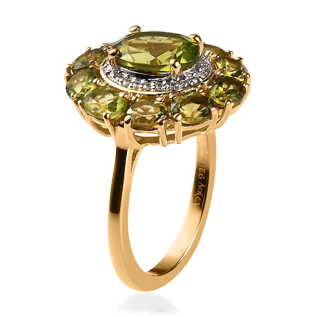 Arizona Peridot and Moissanite Ring in Vermeil Yellow Gold Over Sterling Silver (Size 5.0) 3.35 ctw image number 3