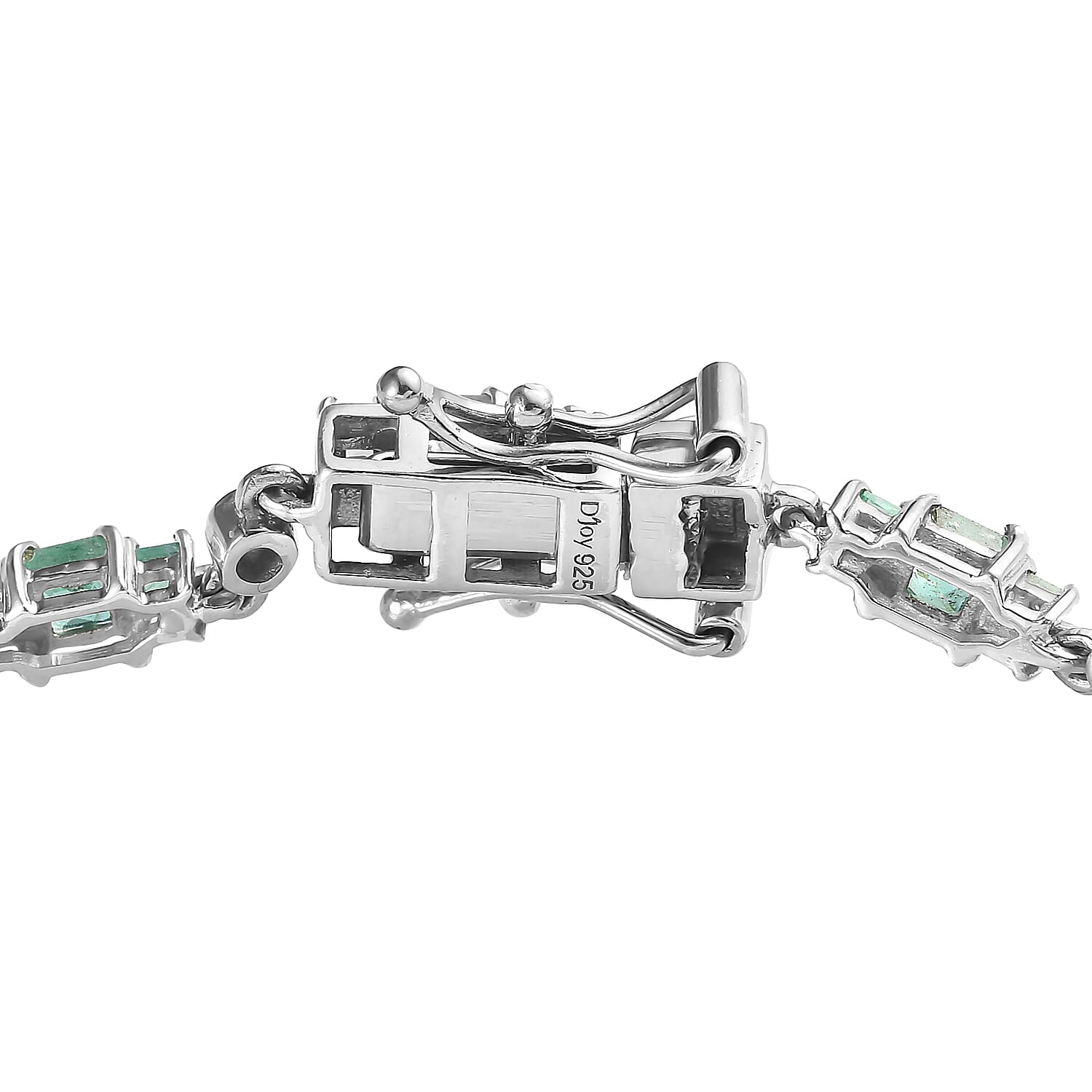 Ethiopian Emerald and Moissanite Bracelet in Platinum Over Sterling Silver (7.25 In) 3.85 ctw