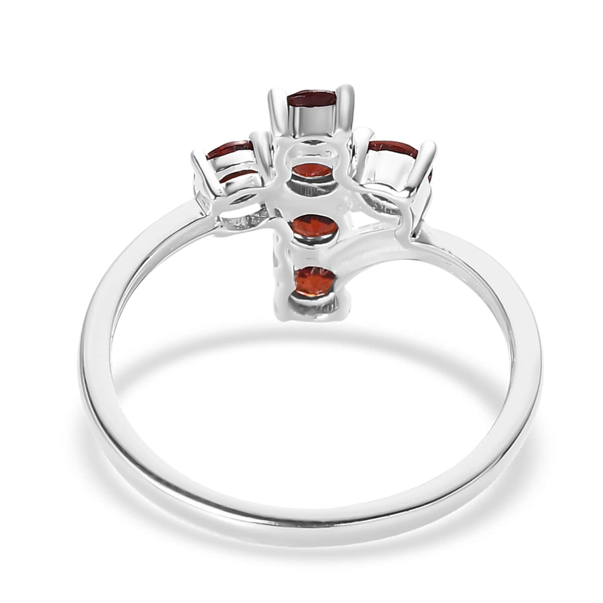 Mozambique Garnet Cross Ring in Sterling Silver (Size 10) 1.25 ctw image number 4