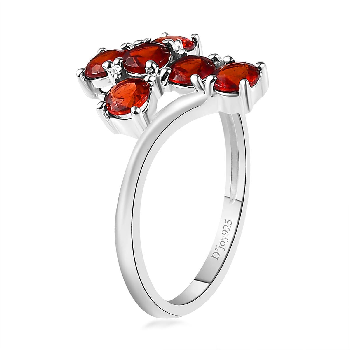 Mozambique Garnet Cross Ring in Sterling Silver (Size 7.0) 1.25 ctw image number 3