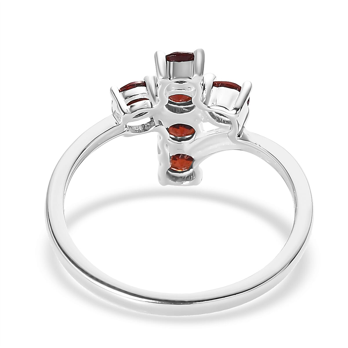 Mozambique Garnet Cross Ring in Sterling Silver (Size 7.0) 1.25 ctw image number 4