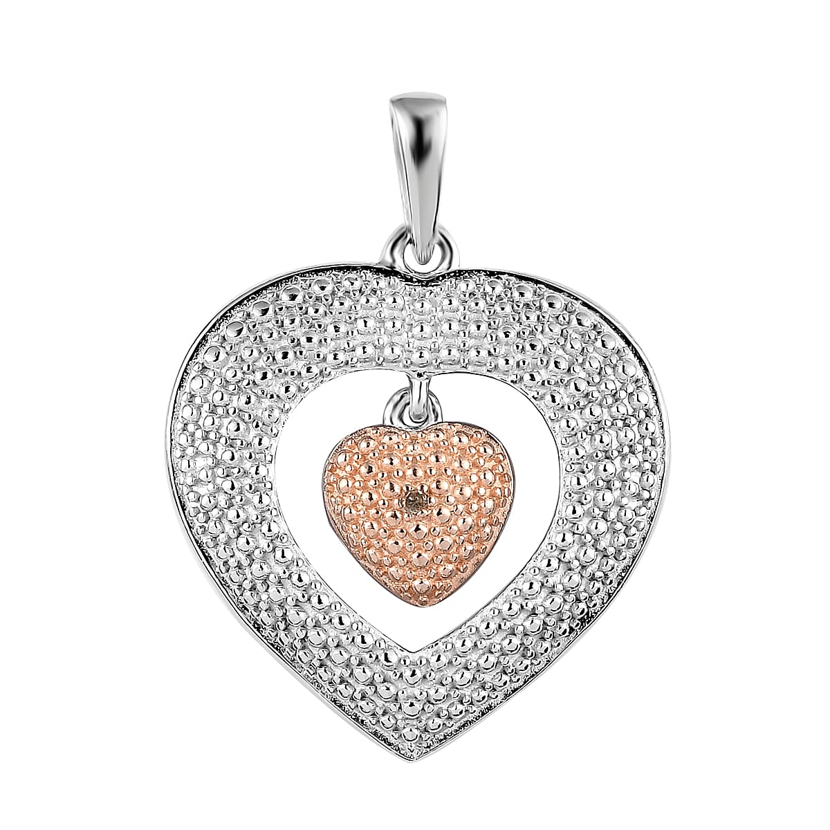 Red Diamond Accent Heart Pendant in Platinum Over Sterling Silver image number 0