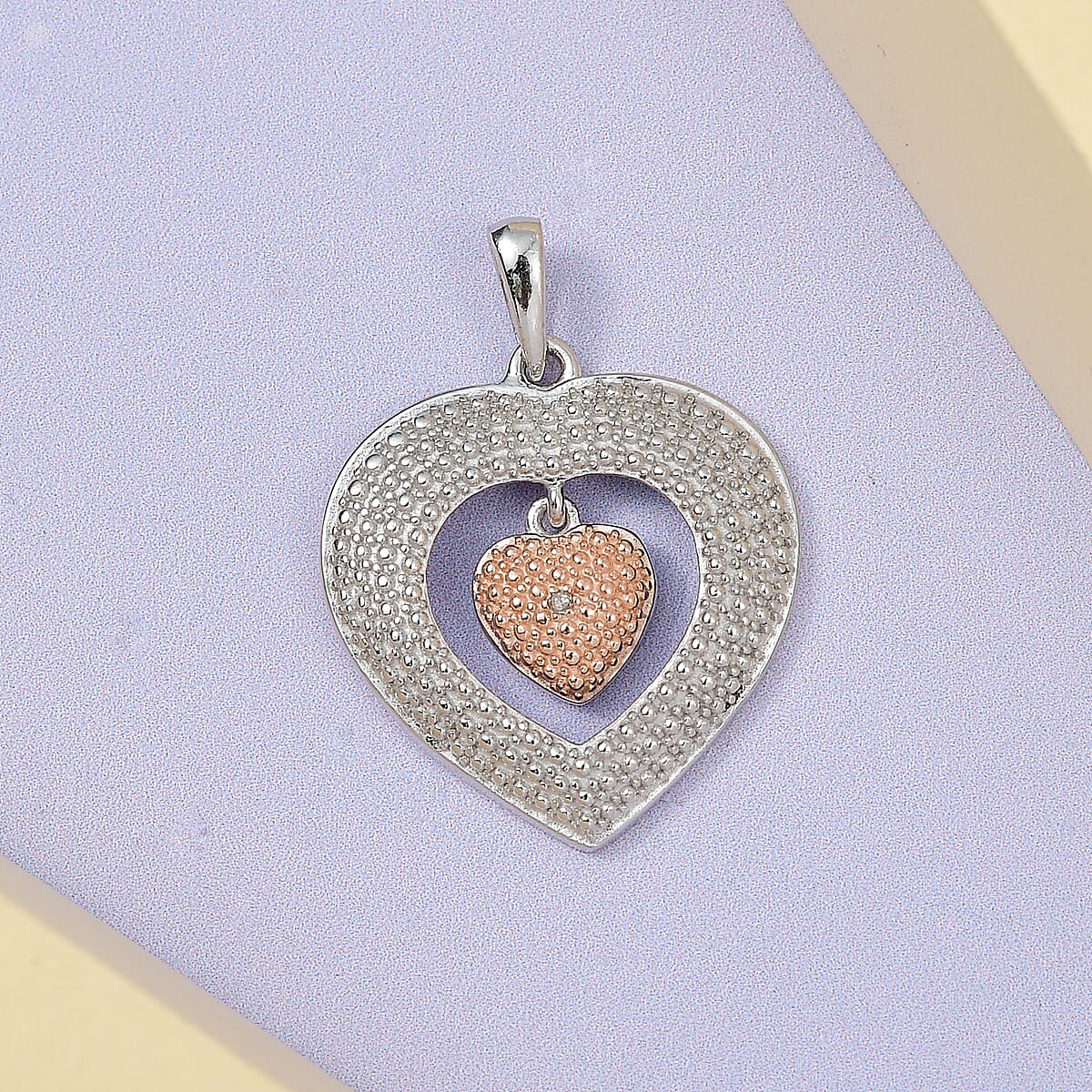 Red Diamond Accent Heart Pendant in Platinum Over Sterling Silver image number 1