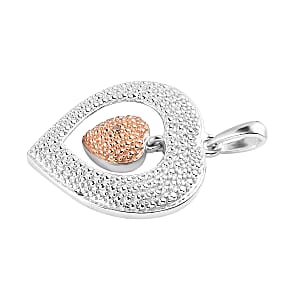 Red Diamond Accent Heart Pendant in Platinum Over Sterling Silver