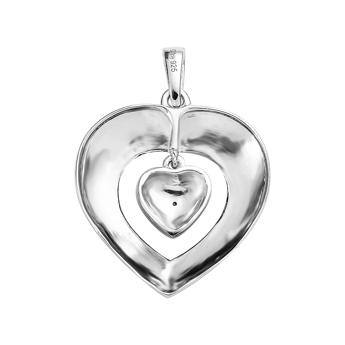 Red Diamond Accent Heart Pendant in Platinum Over Sterling Silver
