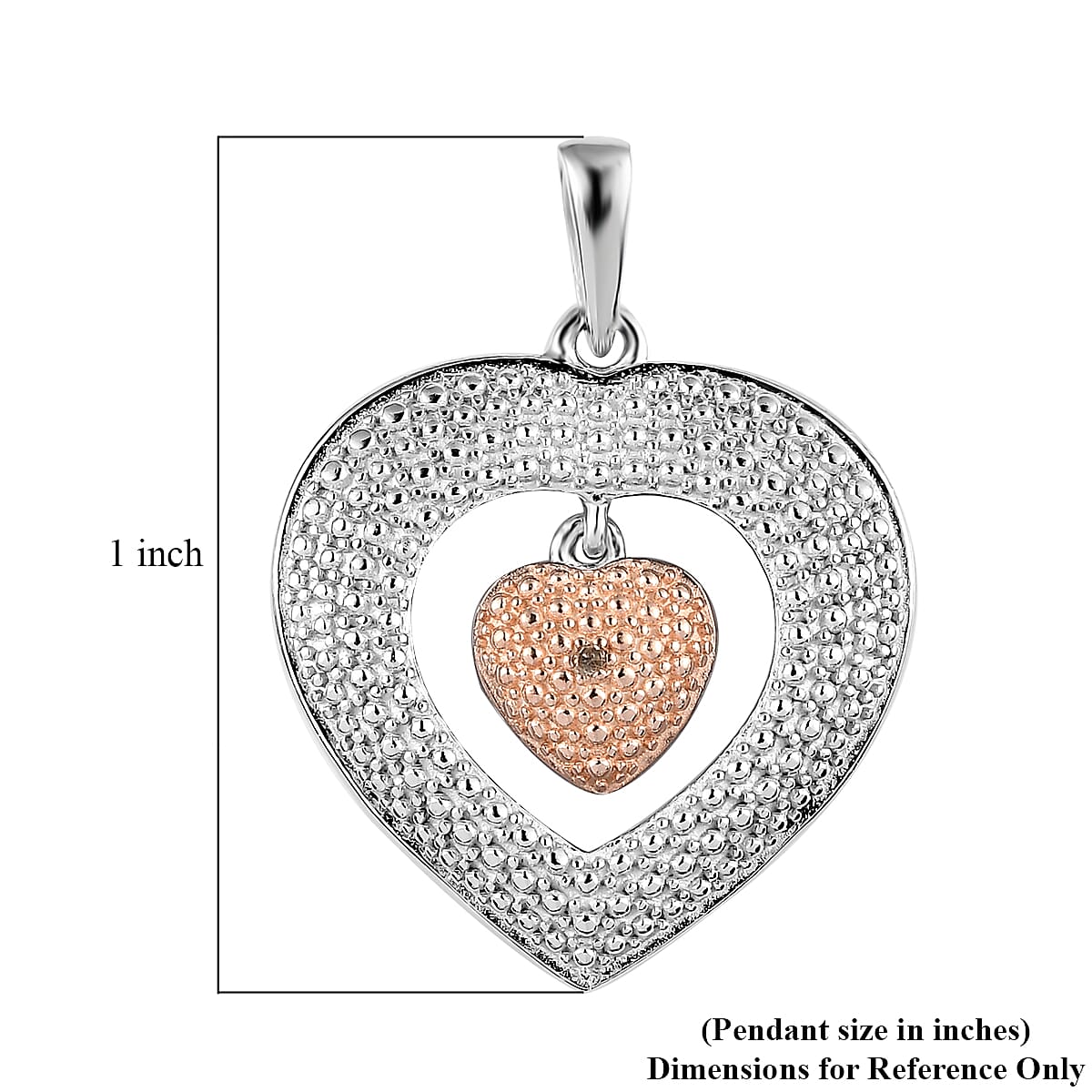 Red Diamond Accent Heart Pendant in Platinum Over Sterling Silver