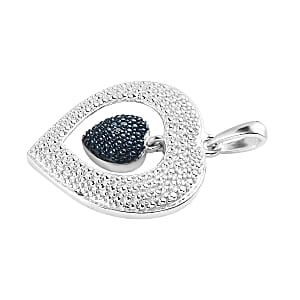 Blue Diamond Accent Pendant in Platinum Over Sterling Silver