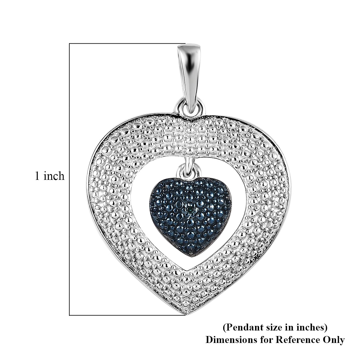 Blue Diamond Accent Pendant in Platinum Over Sterling Silver image number 5