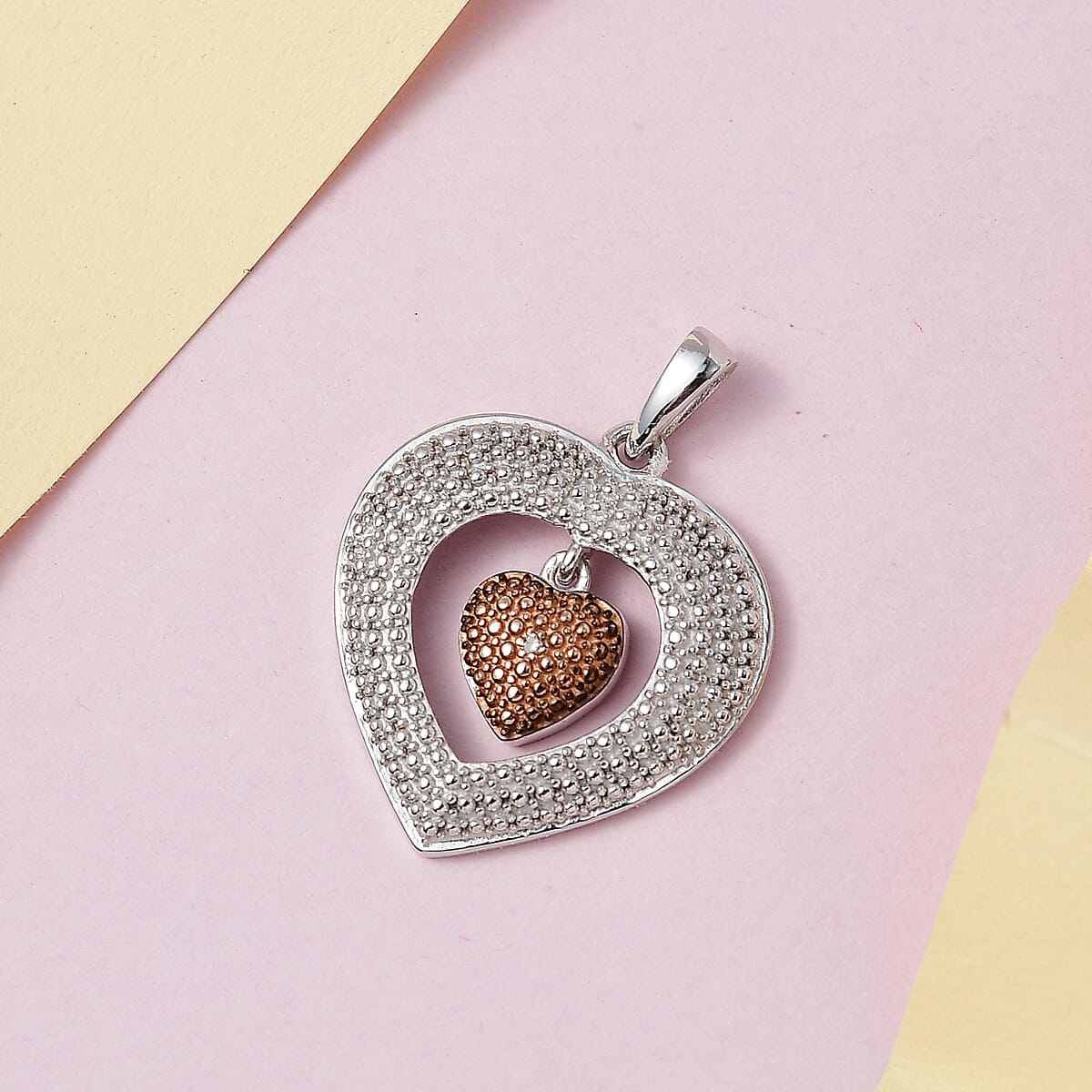 Natural Champagne Diamond Accent Pendant in Platinum Over Sterling Silver image number 1