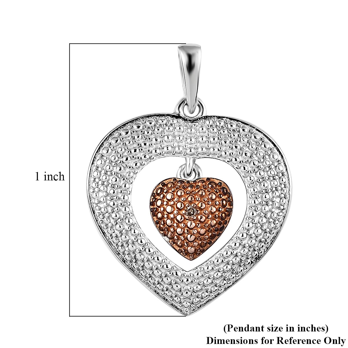 Natural Champagne Diamond Accent Pendant in Platinum Over Sterling Silver image number 5