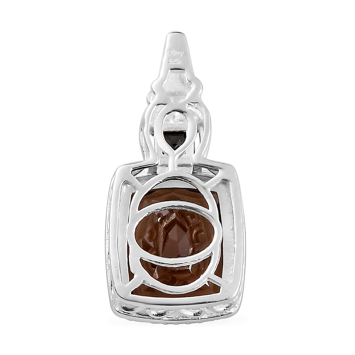 Brazilian Smoky Quartz and Thai Black Spinel Pendant in Sterling Silver 2.75 ctw