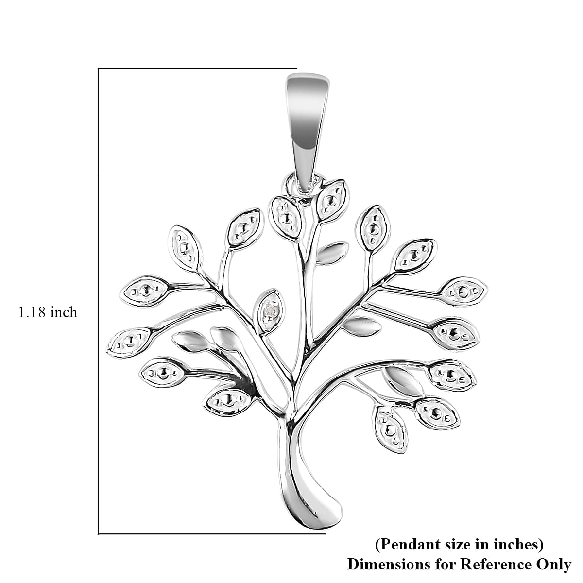 Diamond Accent Tree of Life Pendant in Sterling Silver