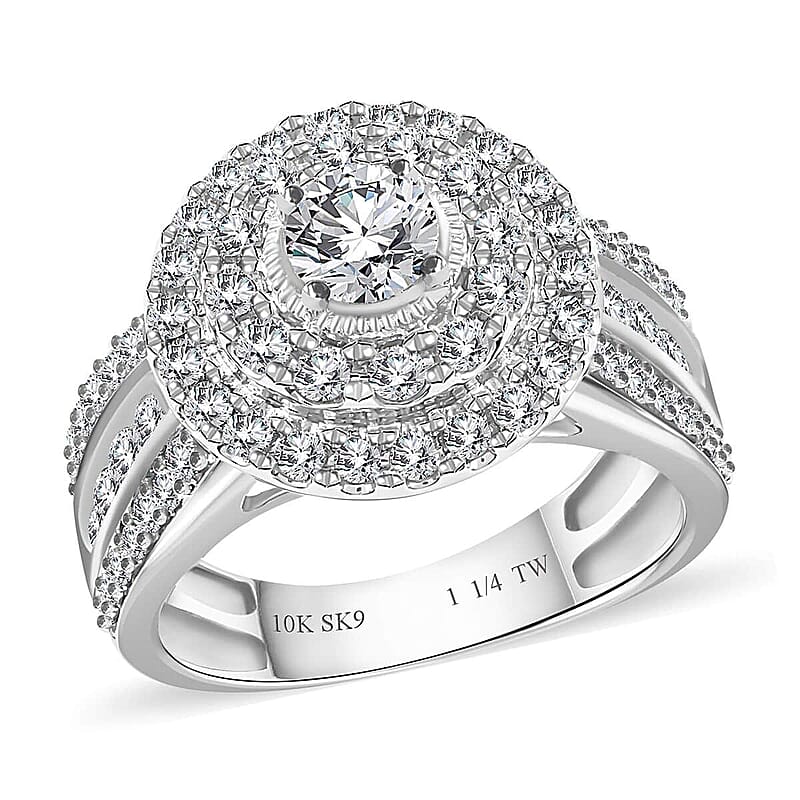 NY Closeout G-H I1-I2 Diamond 1.25 ctw Ring in 10K White Gold (Size 5.0) 5 Grams 