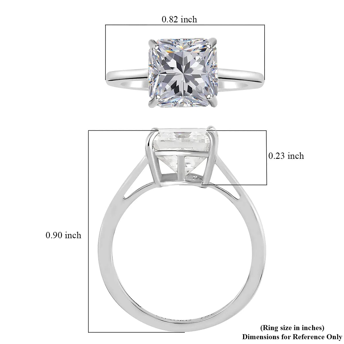  10K White Gold Moissanite Ring, Gold Solitaire Ring, Wedding Rings, Engagement Rings For Her 2.50 ctw (Size 5) image number 6