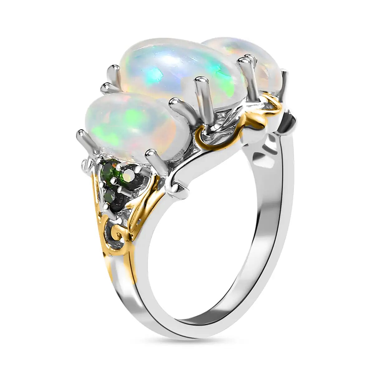 Buy Premium Ethiopian Welo Opal and Chrome Diopside 3.50 ctw Ring