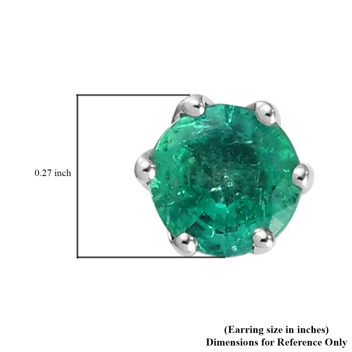Rhapsody 950 Platinum AAAA Kagem Zambian Emerald Solitaire Stud Earrings 1.65 ctw image number 4