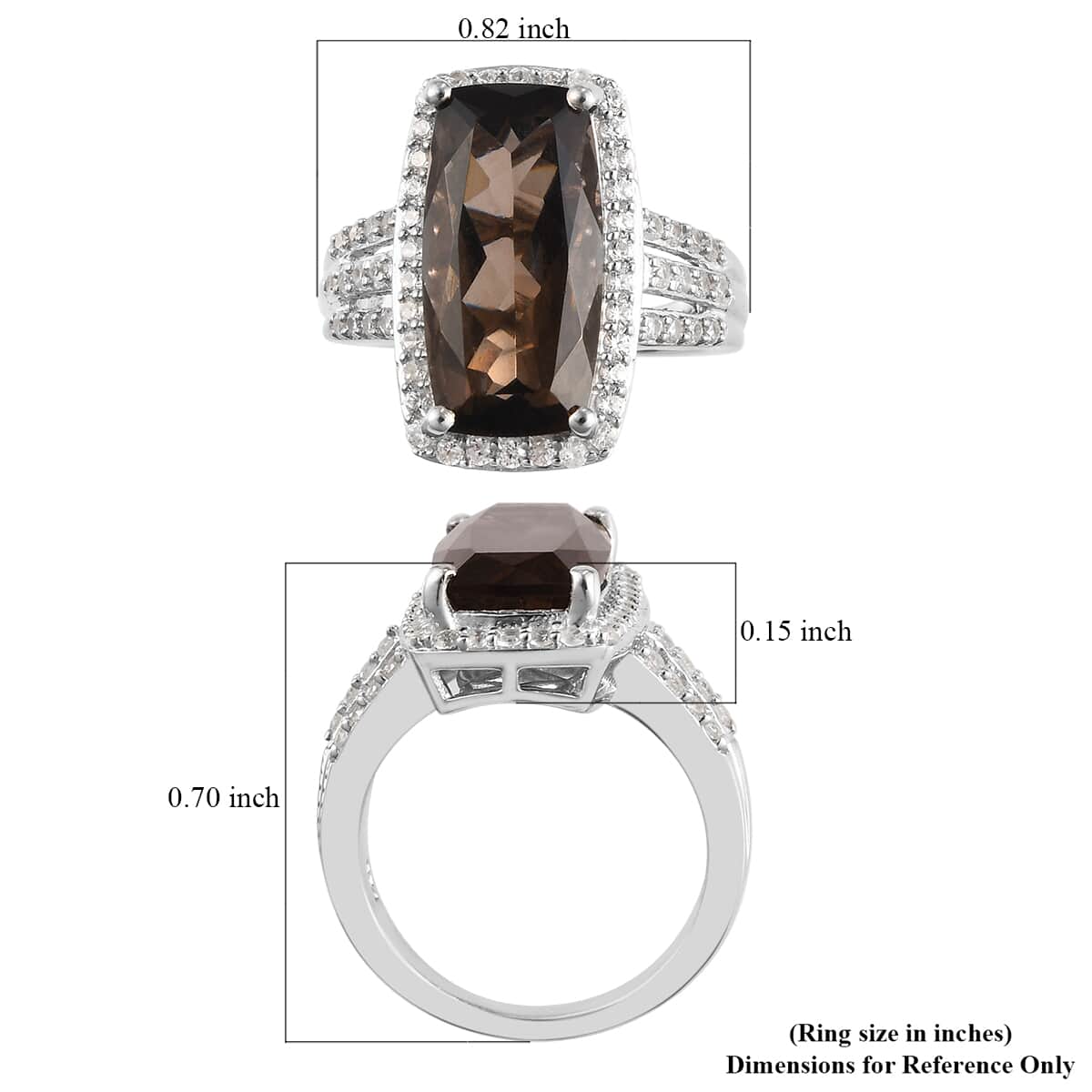 Colombianite and White Zircon Ring in Platinum Over Sterling Silver (Size 7.0) 5.15 ctw image number 5