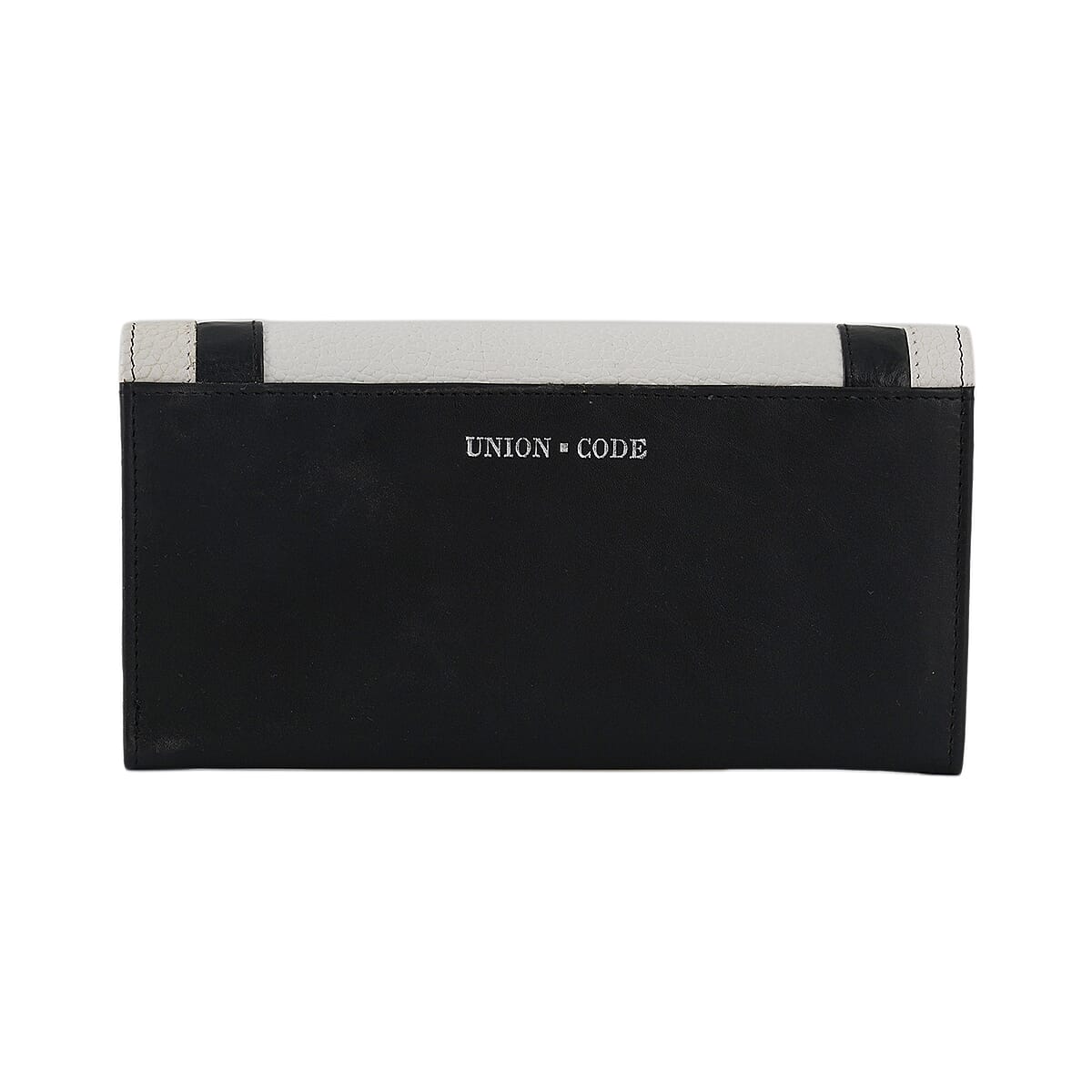 UNION CODE Black and White Genuine Leather RFID Women's Wallet image number 4
