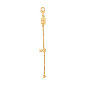 14K Yellow Gold Over Sterling Silver 2inch Extender Box Chain with Magnetic Lock, 9mm Lobster Lock and 4mm Adjustable Ball