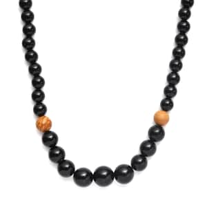 Black Agate and Jasper 214.25 ctw Beaded Necklace in Sterling Silver 20 Inches