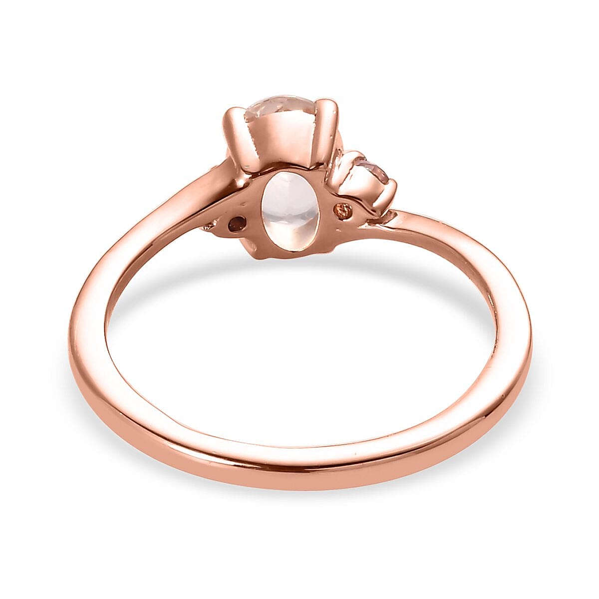 Marropino Morganite and Madagascar Pink Sapphire Ring in Vermeil Rose Gold Over Sterling Silver (Size 10.0) 0.75 ctw