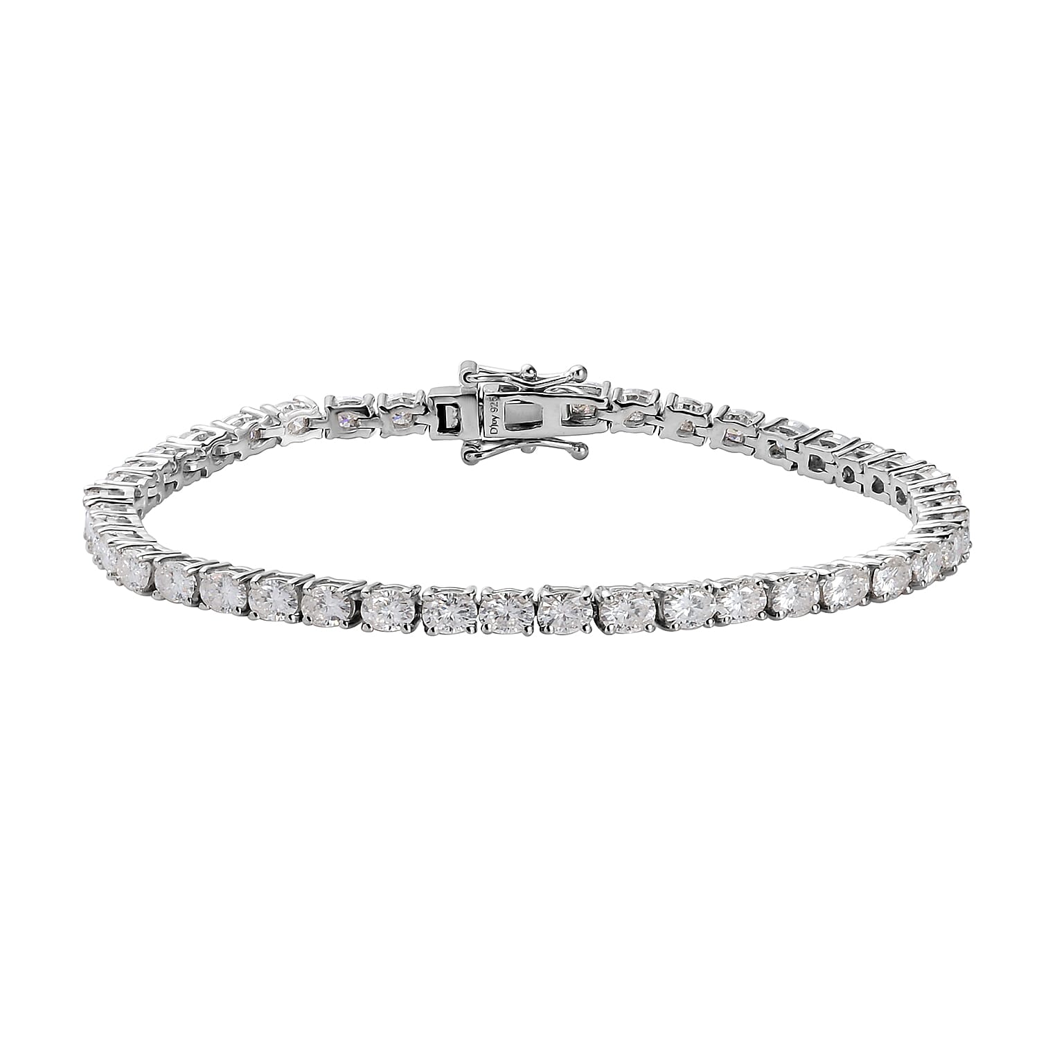 Moissanite Tennis Bracelet in Platinum Over Sterling Silver (6.50 In) 6.25 ctw
