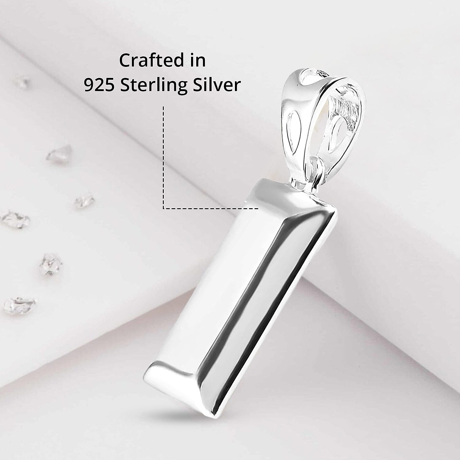 Bar Pendant without Chain in Sterling Silver 2.15 Grams