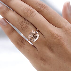 Luxoro 14K Rose Gold AAA Marropino Morganite and G-H I2 Diamond Ring (Size 6.0) 5.75 ctw
