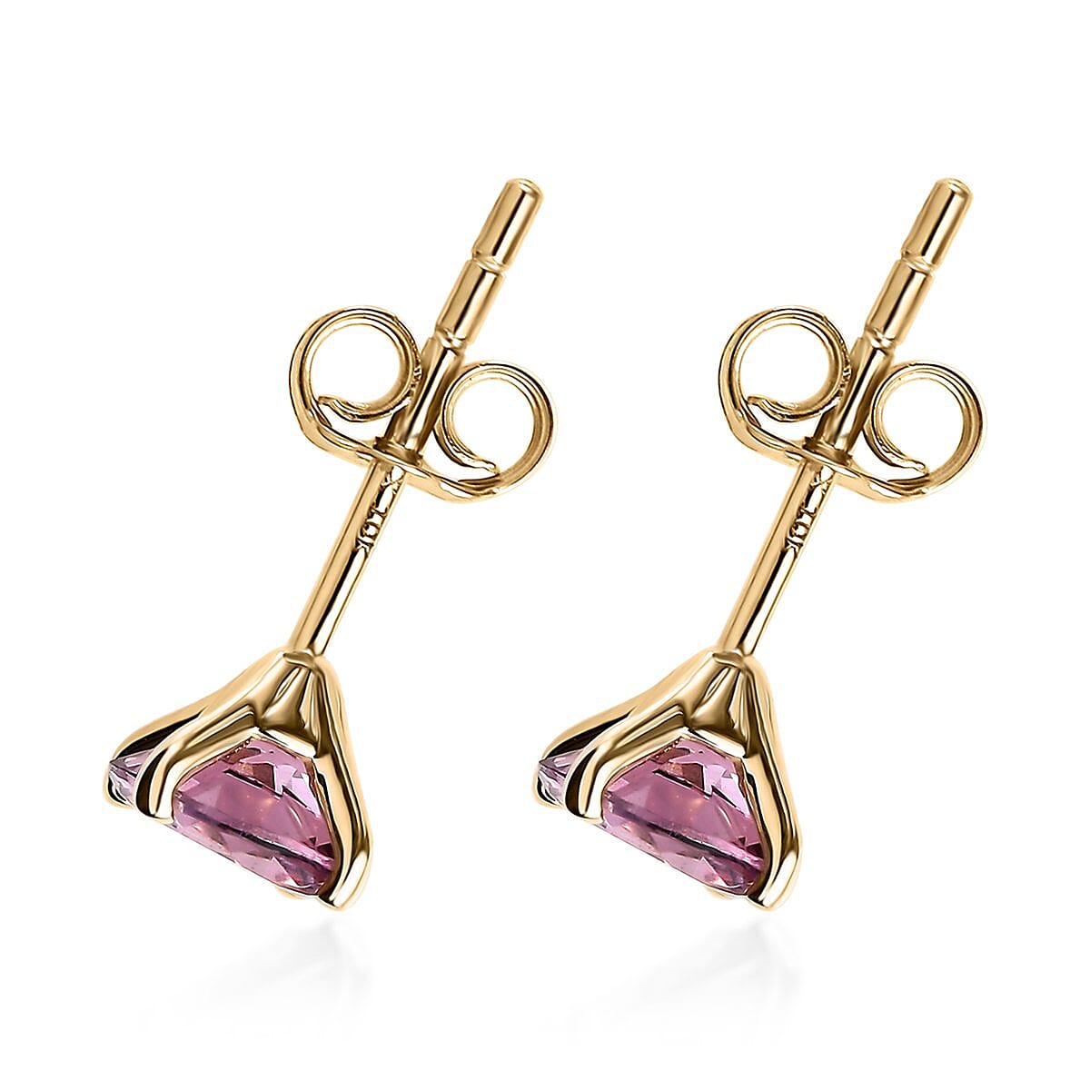 Luxoro 10K Yellow Gold Premium Narsipatnam Purple Spinel Stud Earrings 1.00 ctw image number 3