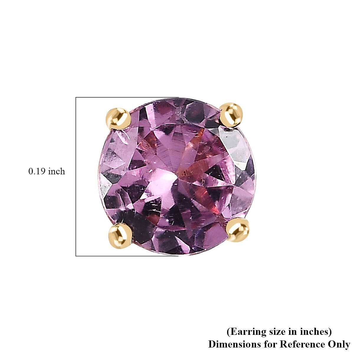Luxoro 10K Yellow Gold Premium Narsipatnam Purple Spinel Stud Earrings 1.00 ctw image number 4