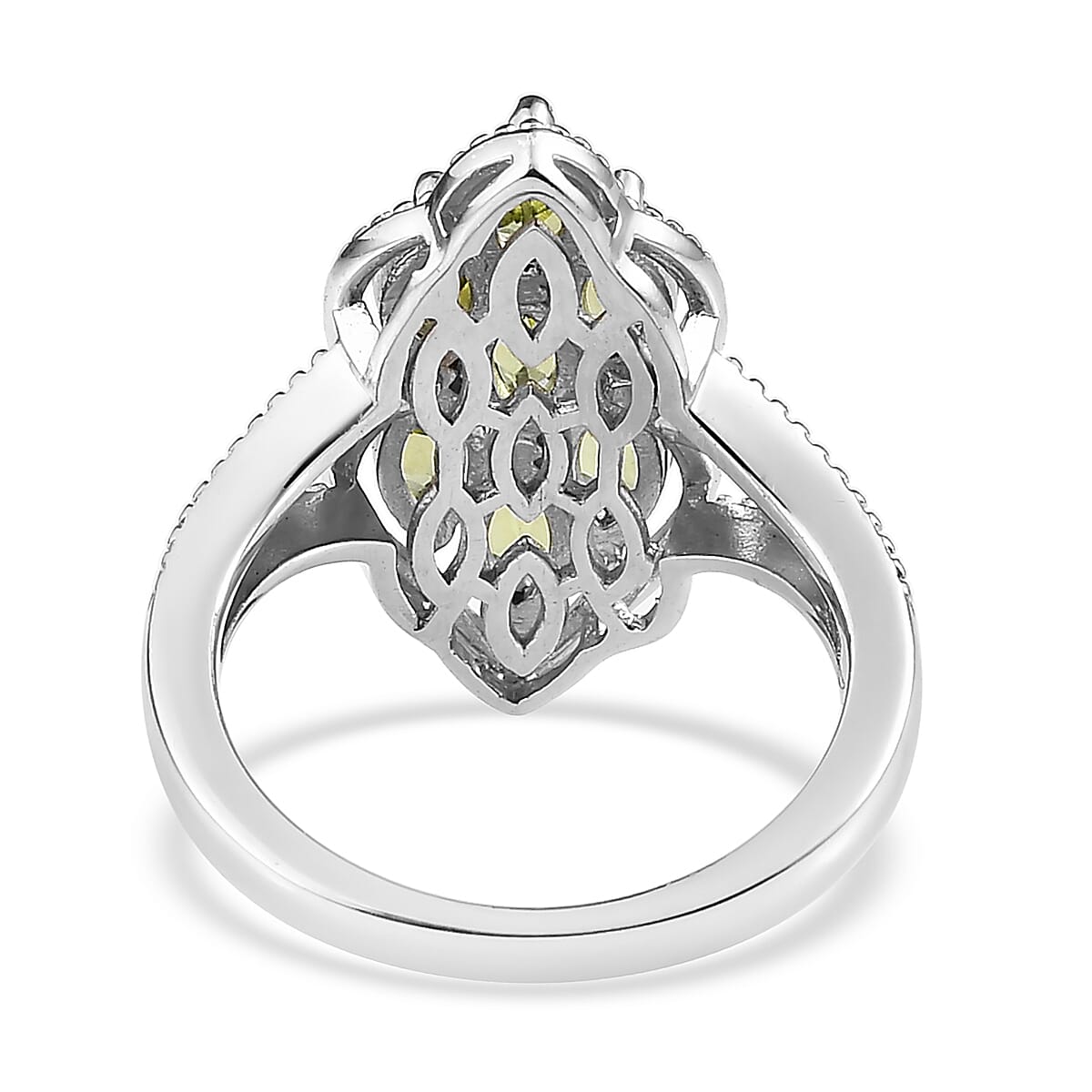 Karis Peridot Ring in Platinum Bond (Size 6.0) 1.65 ctw image number 4