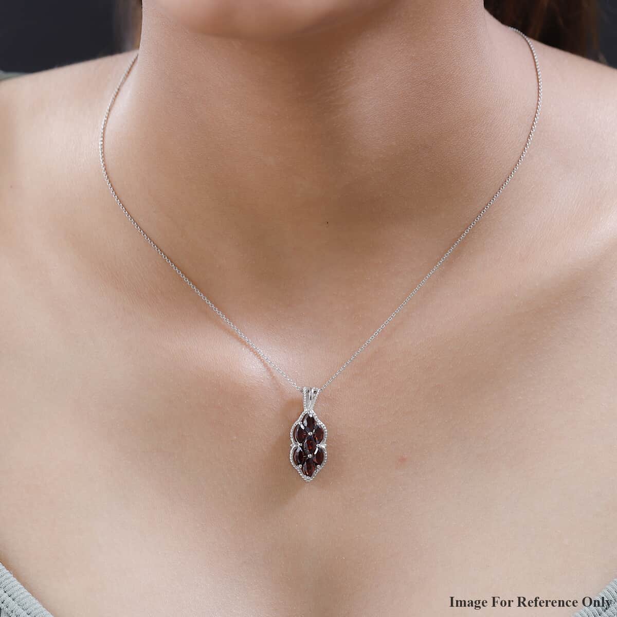 Karis Mozambique Garnet Pendant in Platinum Bond 2.00 ctw image number 2