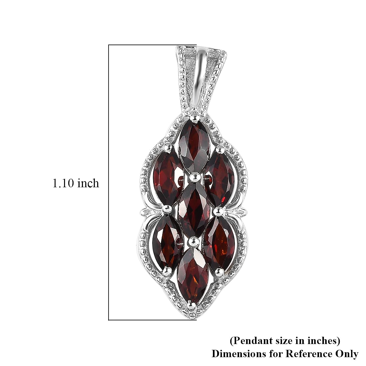 Karis Mozambique Garnet Pendant in Platinum Bond 2.00 ctw