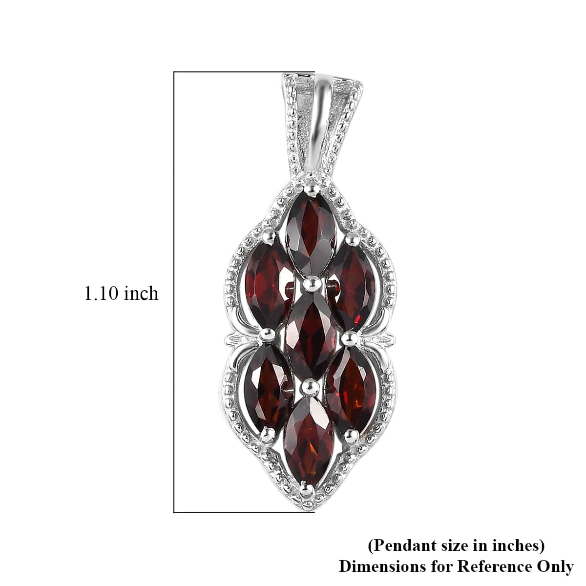 Karis Mozambique Garnet Pendant in Platinum Bond 2.00 ctw image number 5