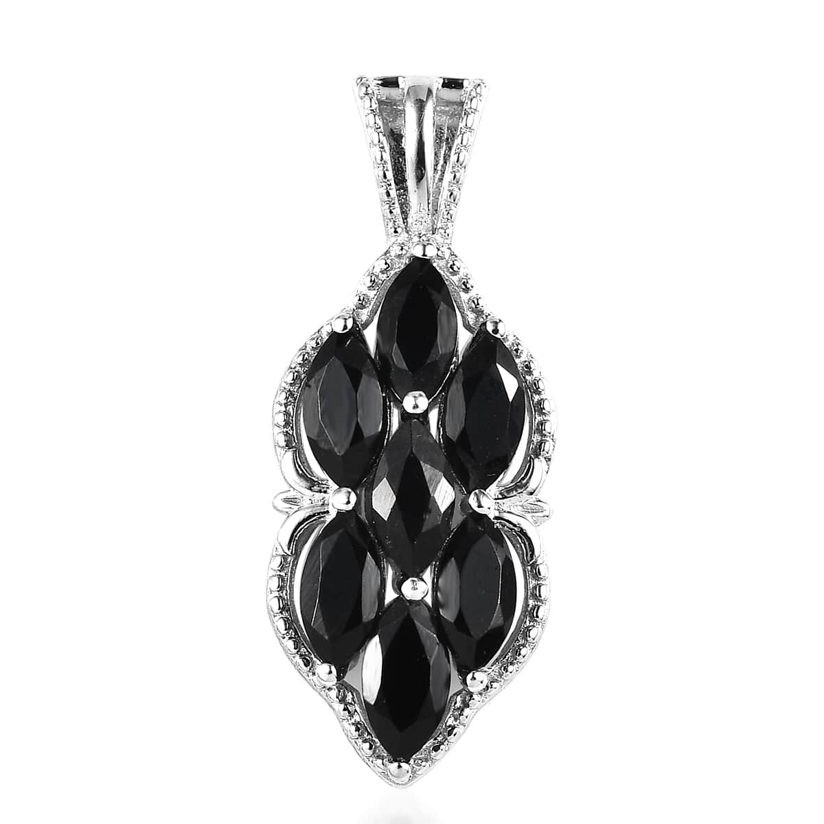 Karis Thai Black Spinel Pendant in Platinum Bond 2.35 ctw image number 0