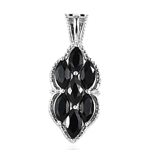 Karis Thai Black Spinel Pendant without Chain in Platinum Bond 2.35 ctw